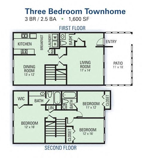 Three Bedroom/ Two and a Half Bathroom  at Linden Ridge, Stone Mountain